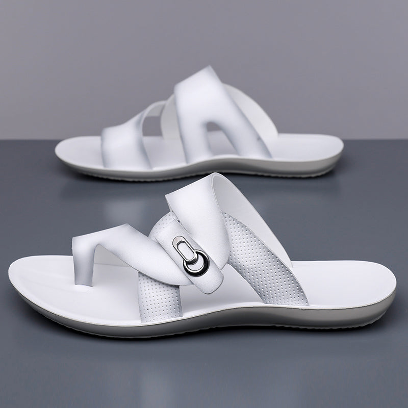 VIOLA LEATHER SLIDES