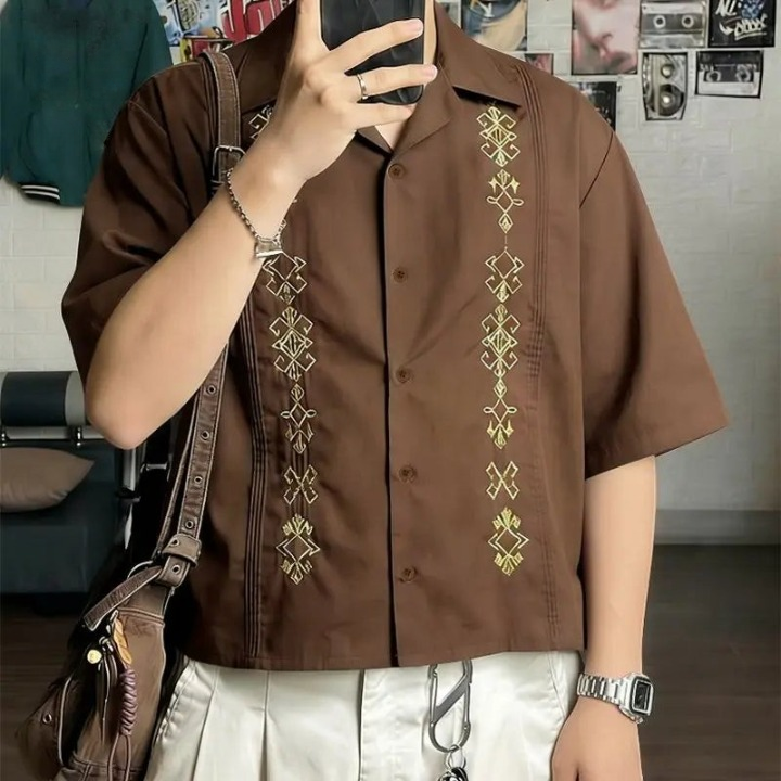 Embroidered Camp Shirt