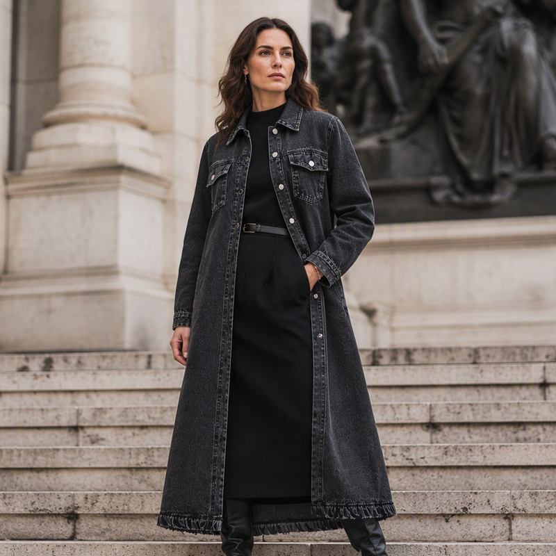 Time-Limited Special – Women's Timeless Longline Denim Coat