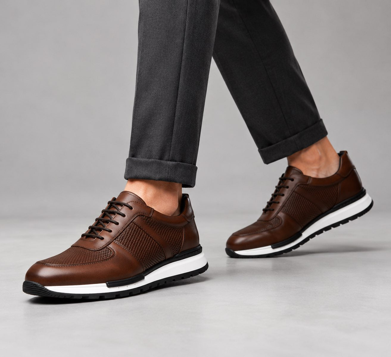 DAVID MILLER LEATHER SNEAKERS