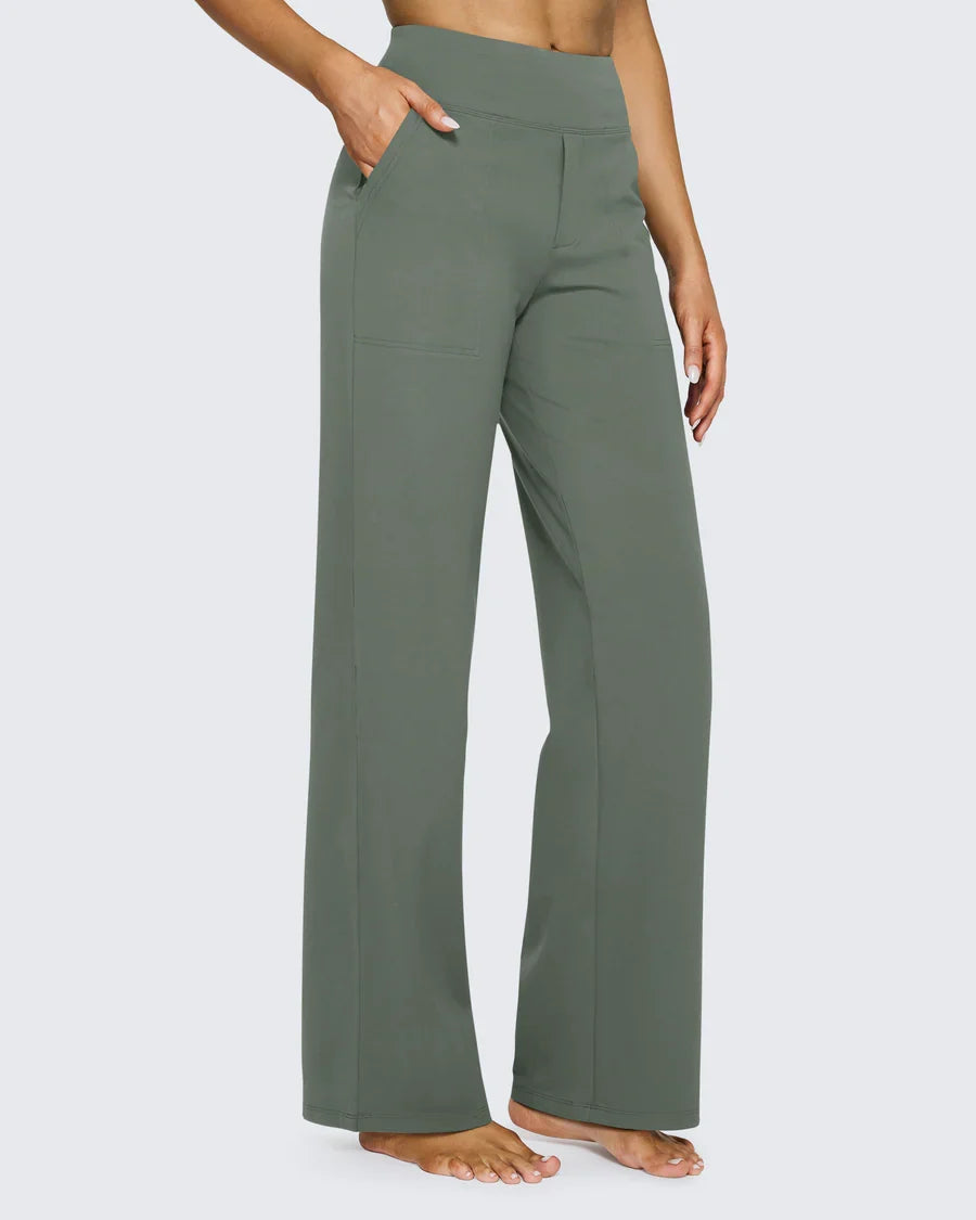 Solance High-Waist Wide-Leg Dress Pants