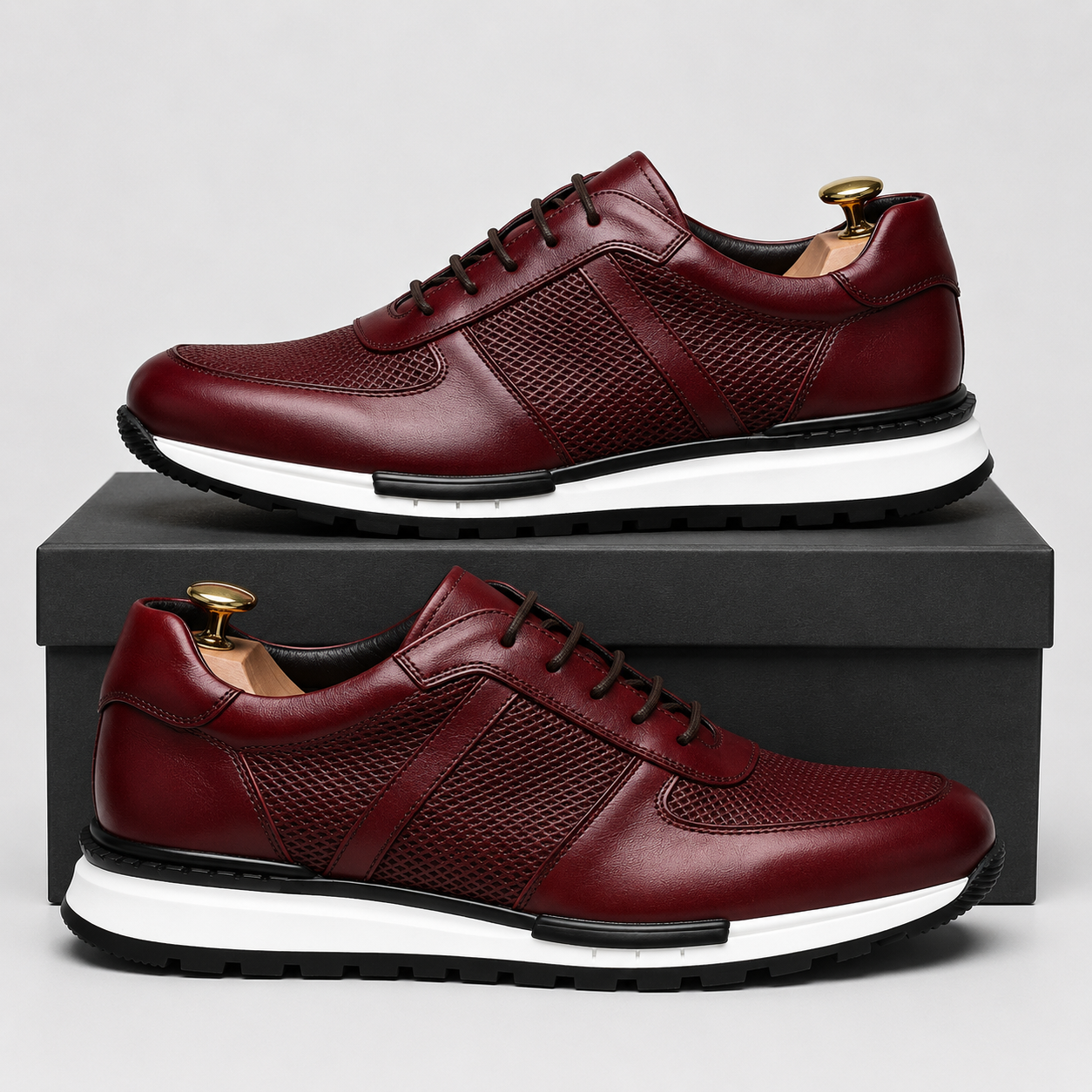 DAVID MILLER LEATHER SNEAKERS