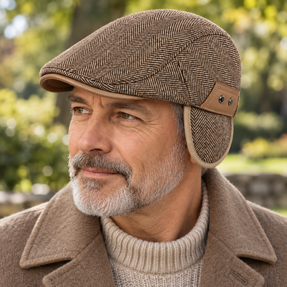 Thornton Herringbone Driving Cap