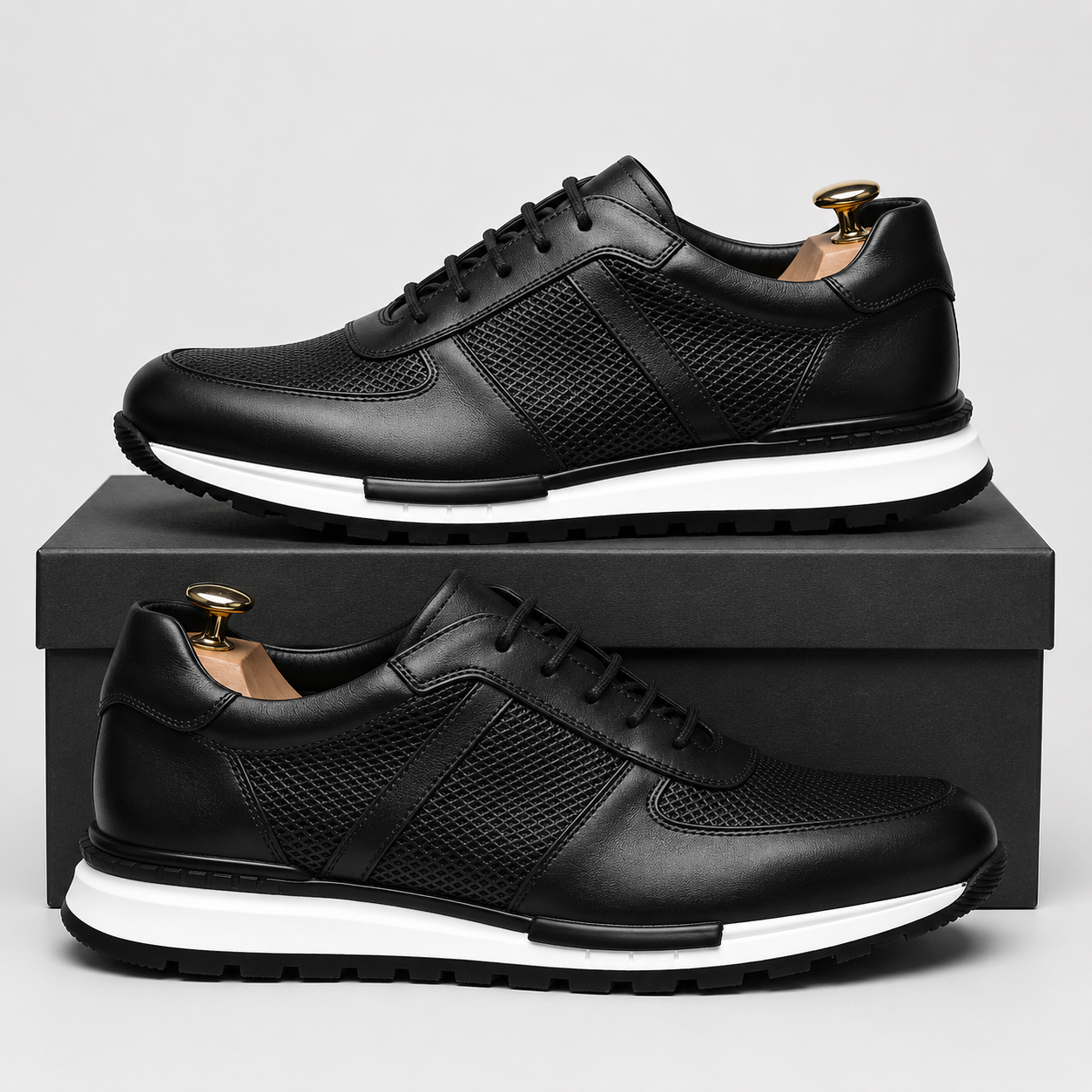 DAVID MILLER LEATHER SNEAKERS