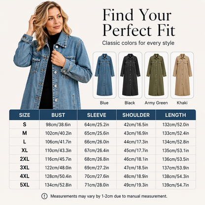Time-Limited Special – Women's Timeless Longline Denim Coat