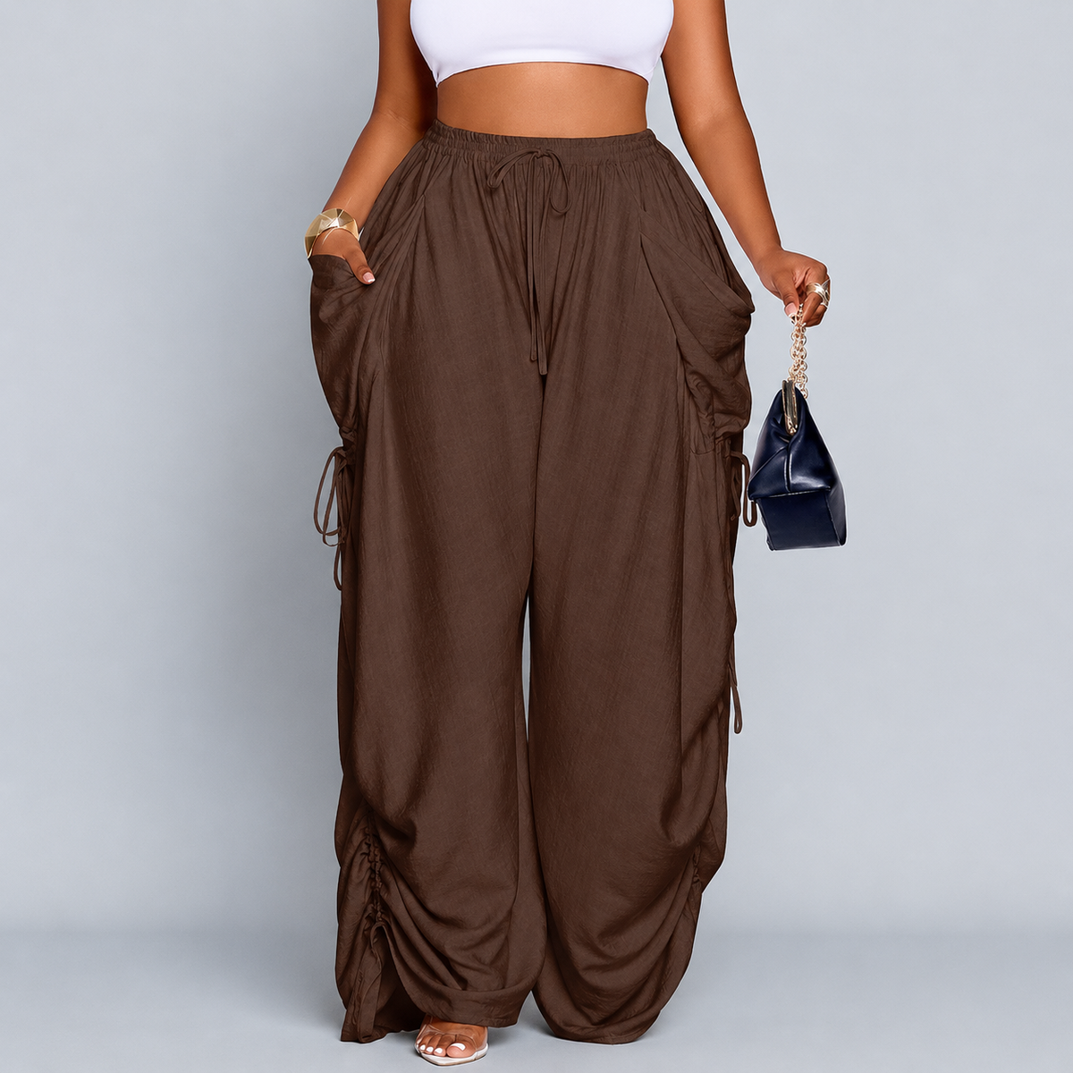 Solance Wide-Leg Drawstring Pants