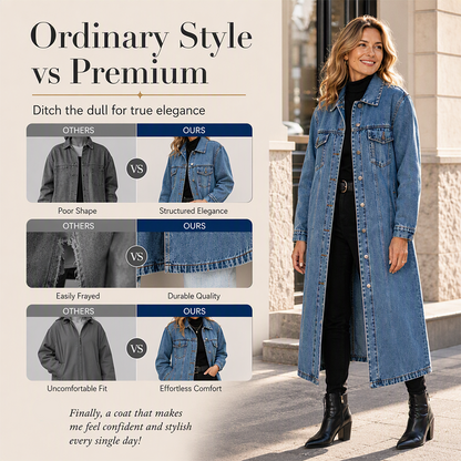 Time-Limited Special – Women's Timeless Longline Denim Coat