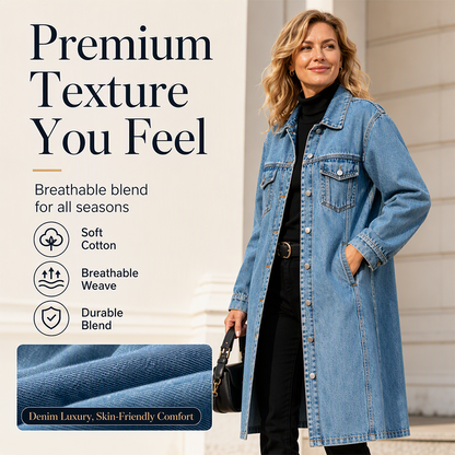 Time-Limited Special – Women's Timeless Longline Denim Coat