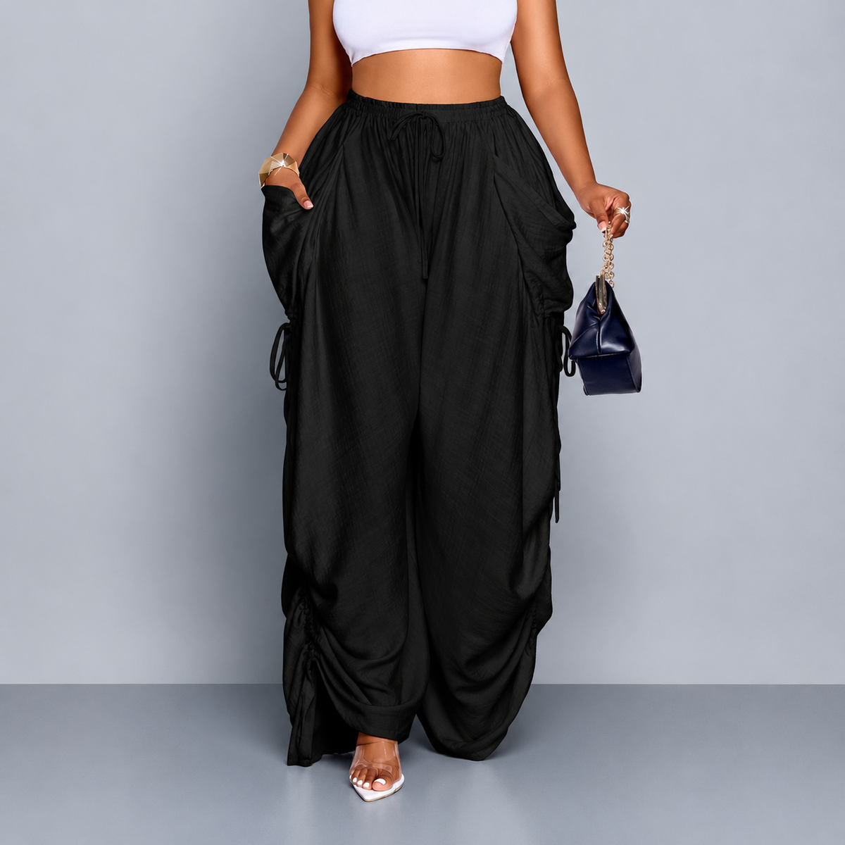 Solance Wide-Leg Drawstring Pants