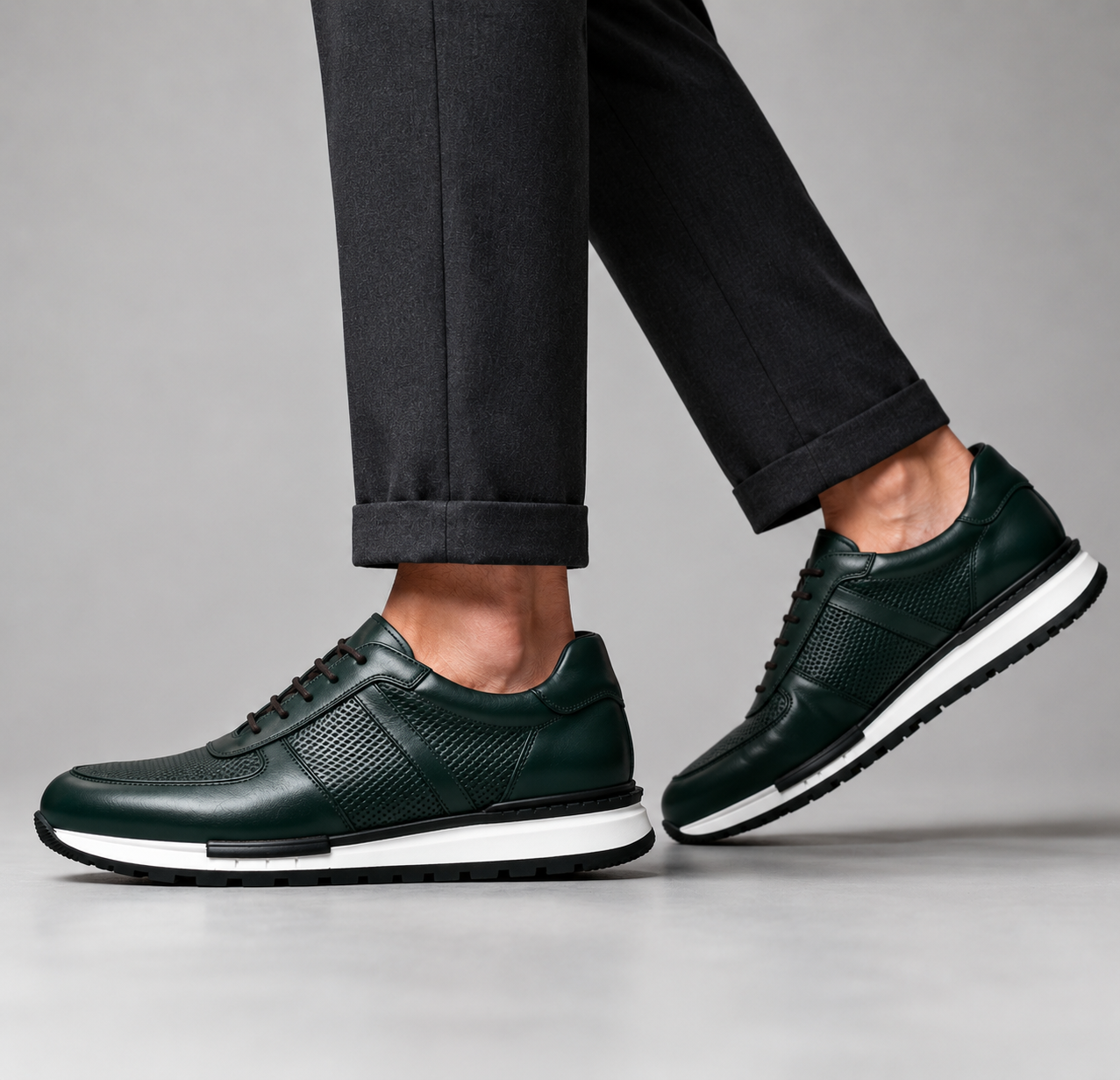 DAVID MILLER LEATHER SNEAKERS