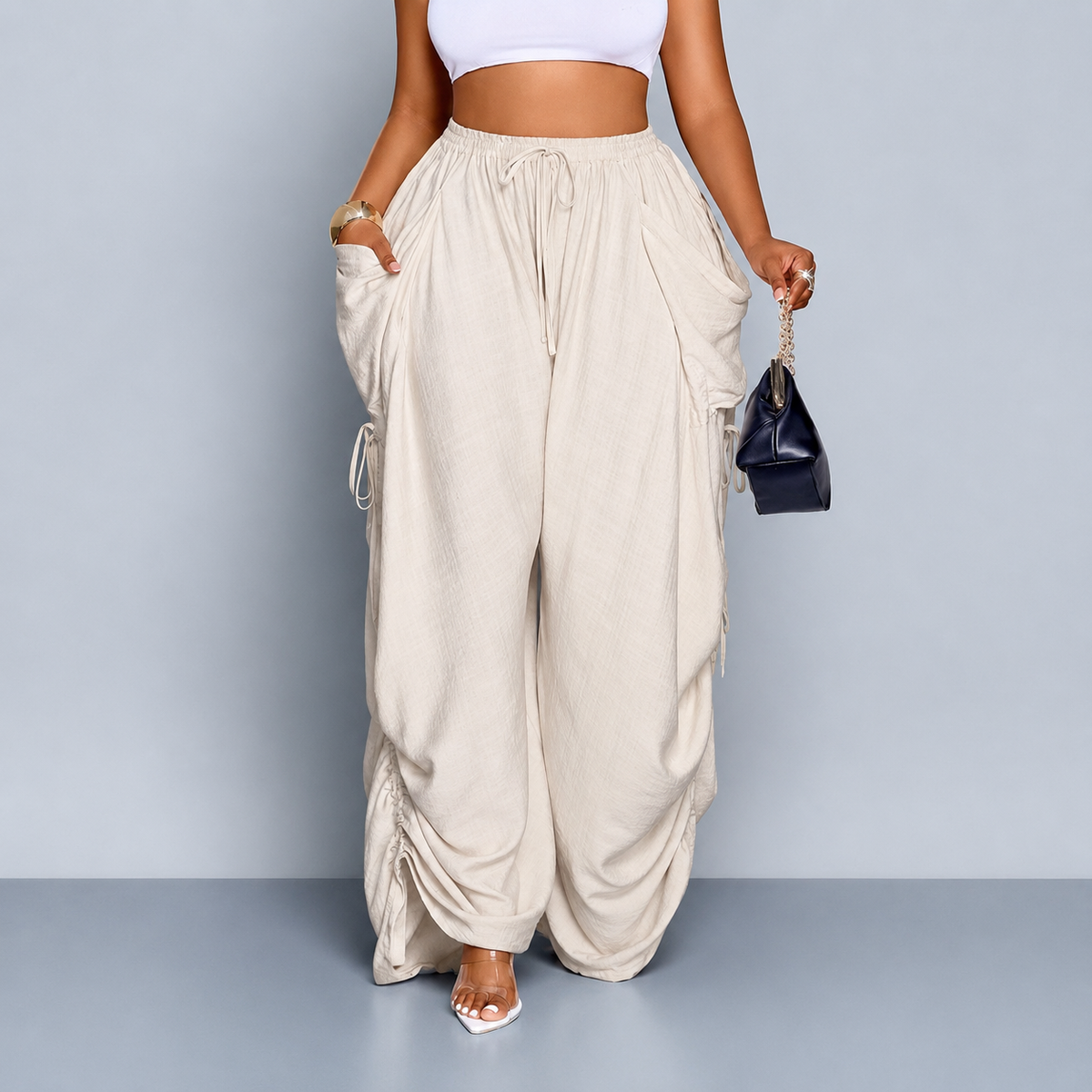 Solance Wide-Leg Drawstring Pants