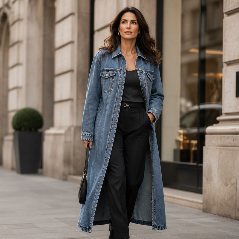 Time-Limited Special – Women's Timeless Longline Denim Coat