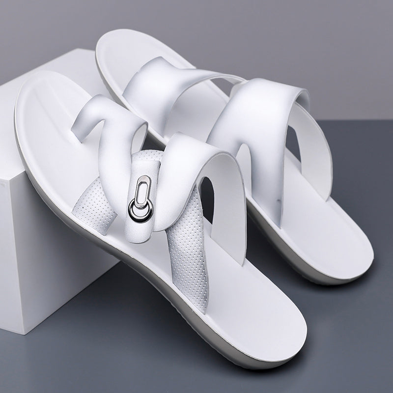 VIOLA LEATHER SLIDES