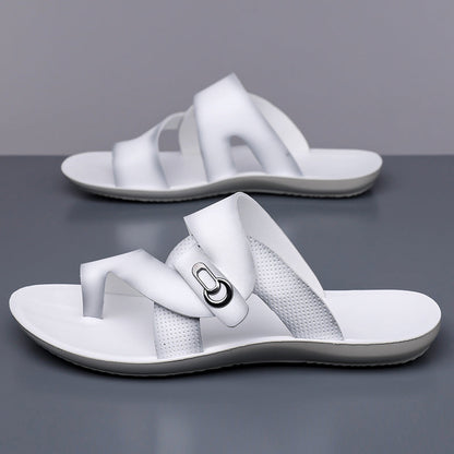 VIOLA LEATHER SLIDES
