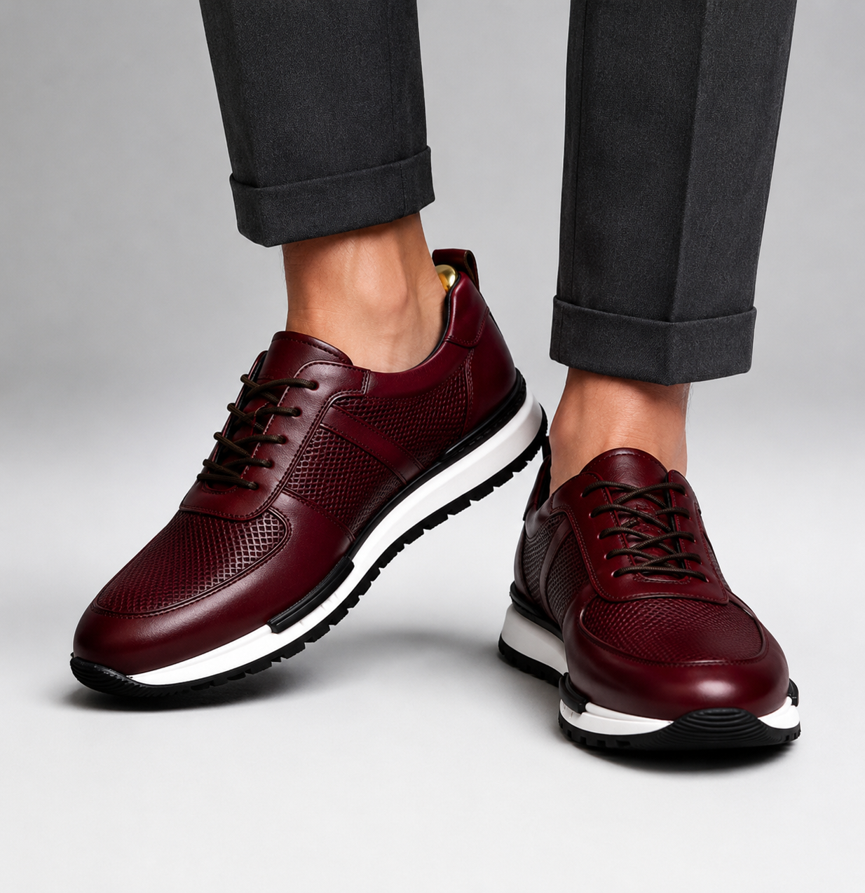 DAVID MILLER LEATHER SNEAKERS