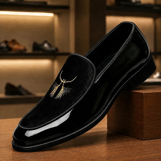 Embroidered Detail Dress Loafers