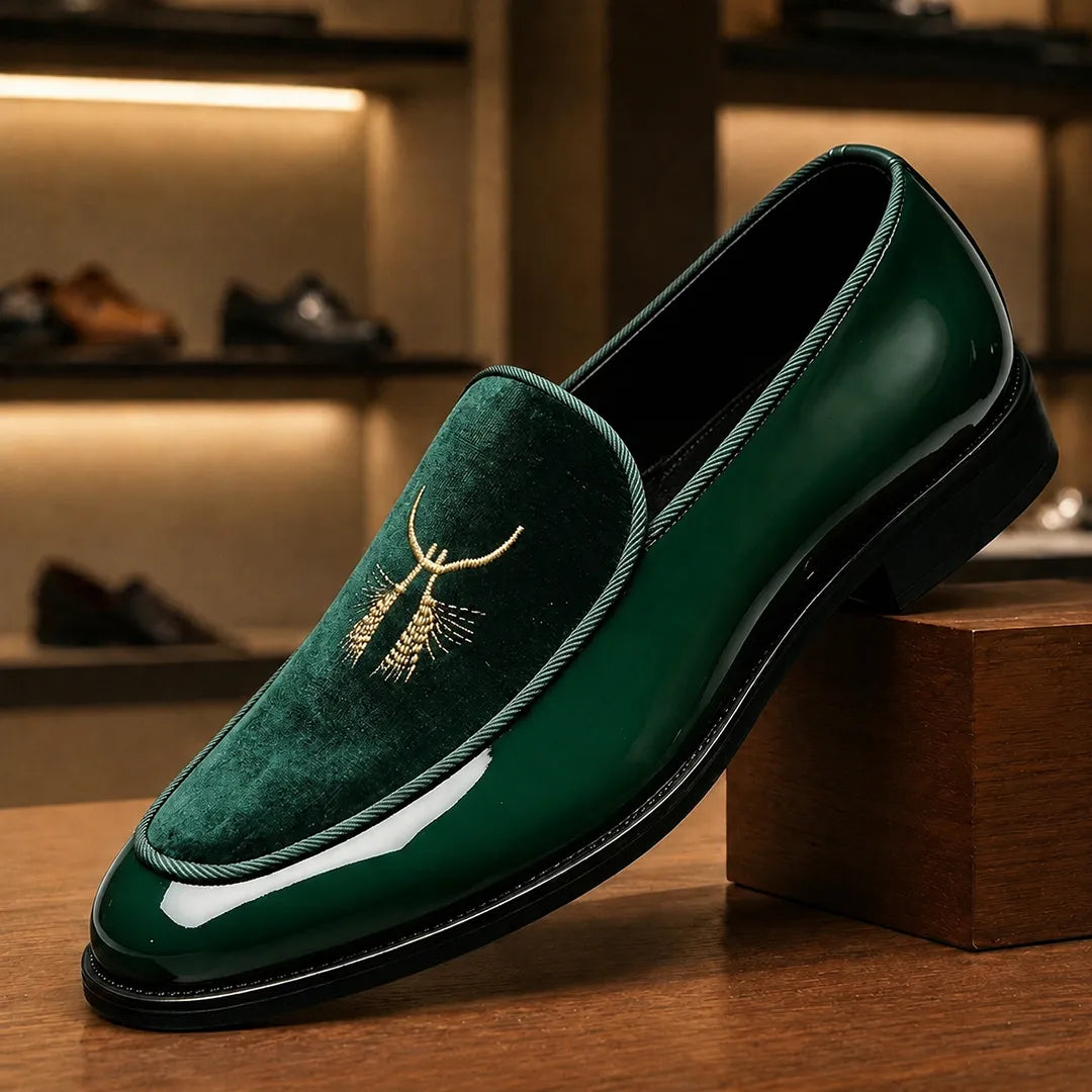 Embroidered Detail Dress Loafers