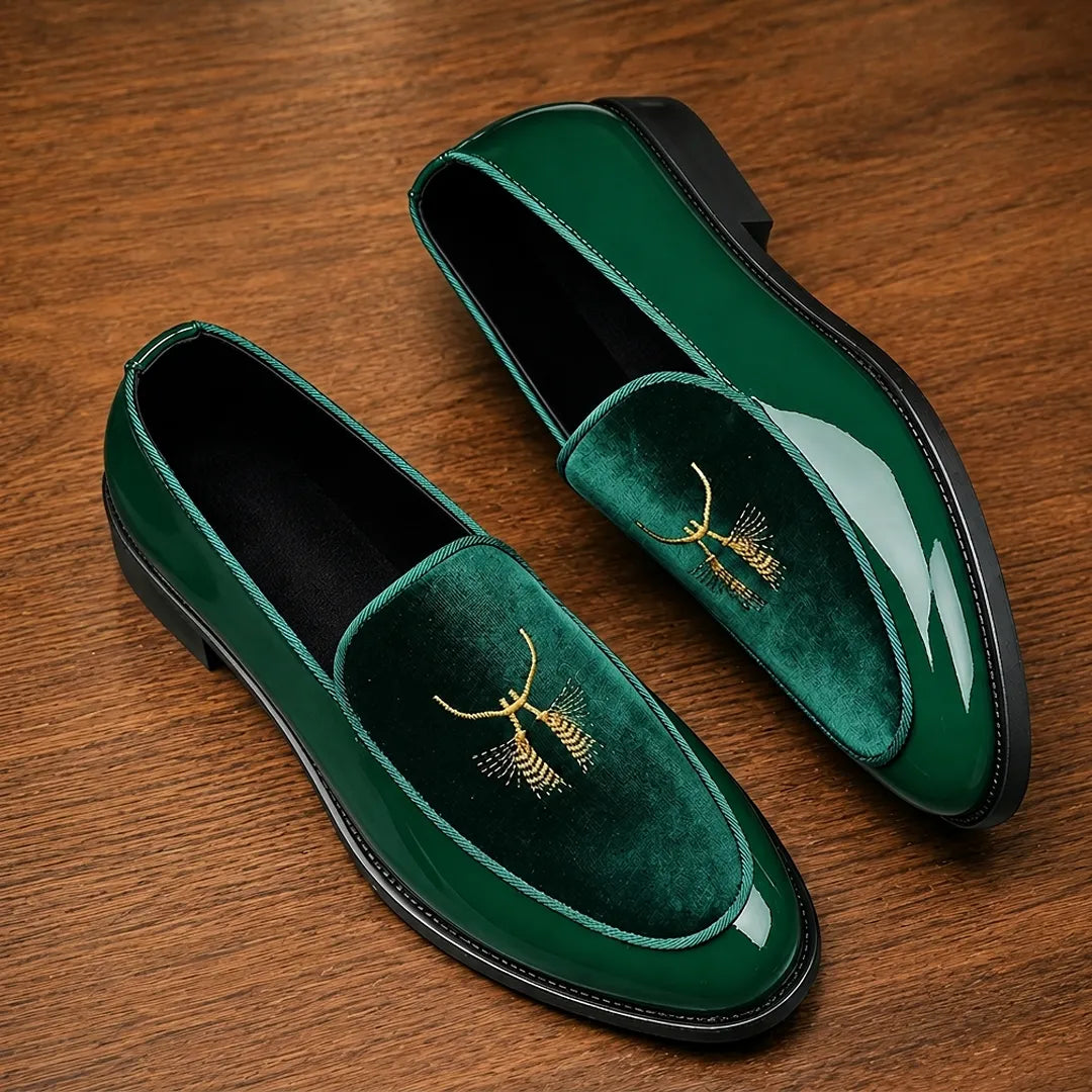 Embroidered Detail Dress Loafers