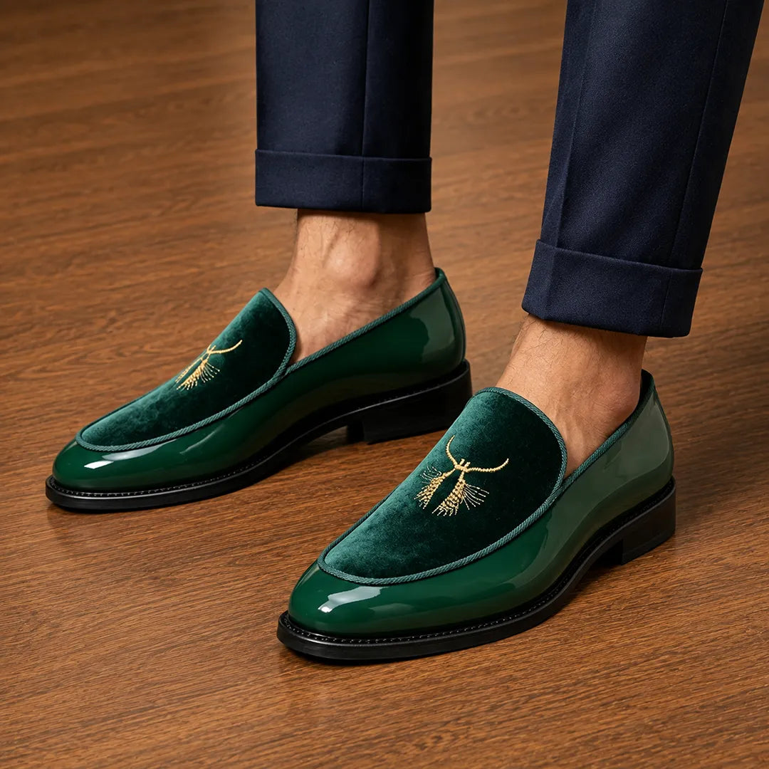 Embroidered Detail Dress Loafers