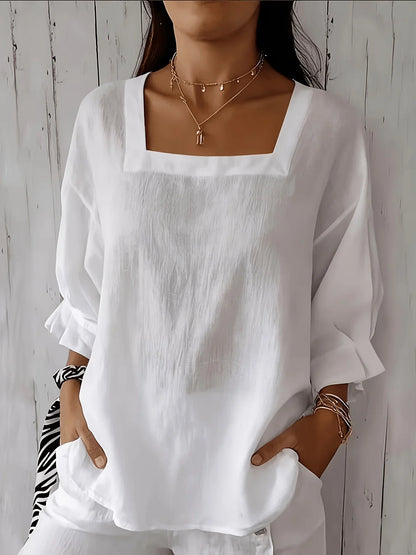 Sabrina - Relaxed Square Neckline Blouse
