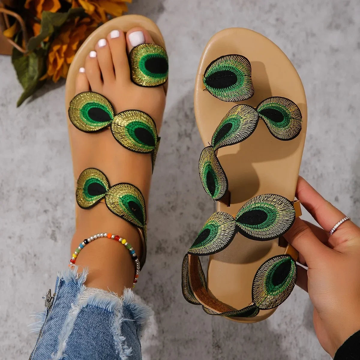 Flower Flat Sandals