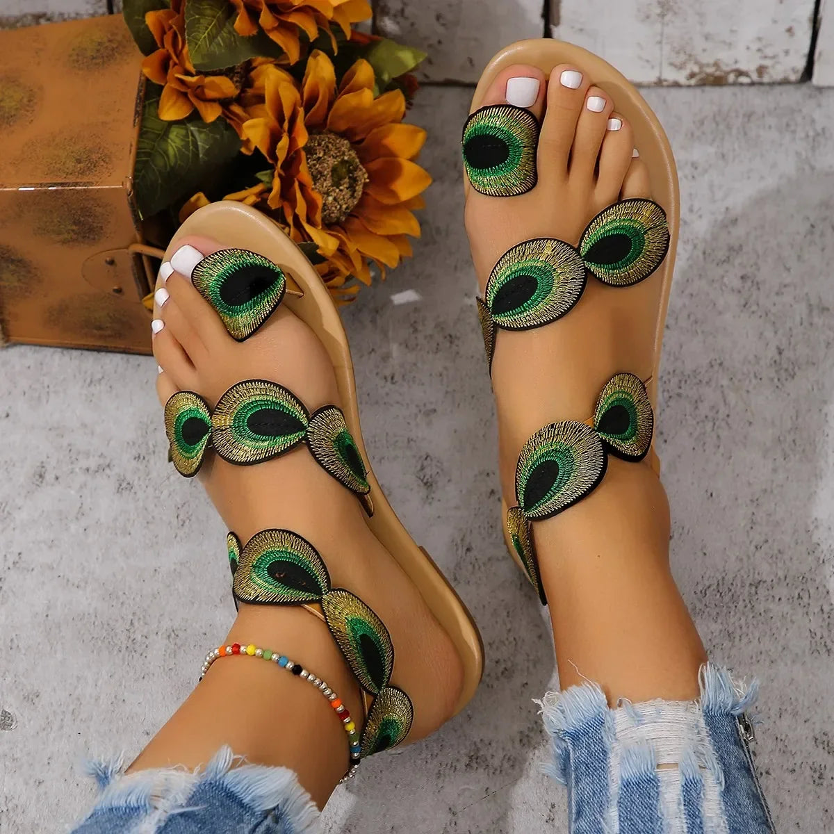 Flower Flat Sandals