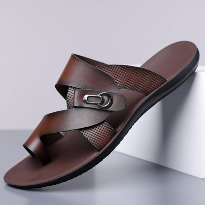 VIOLA LEATHER SLIDES