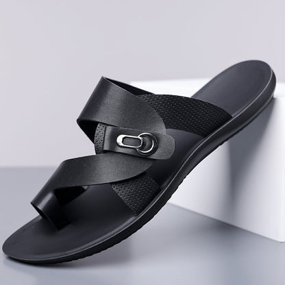 VIOLA LEATHER SLIDES