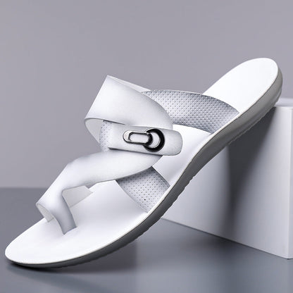 VIOLA LEATHER SLIDES
