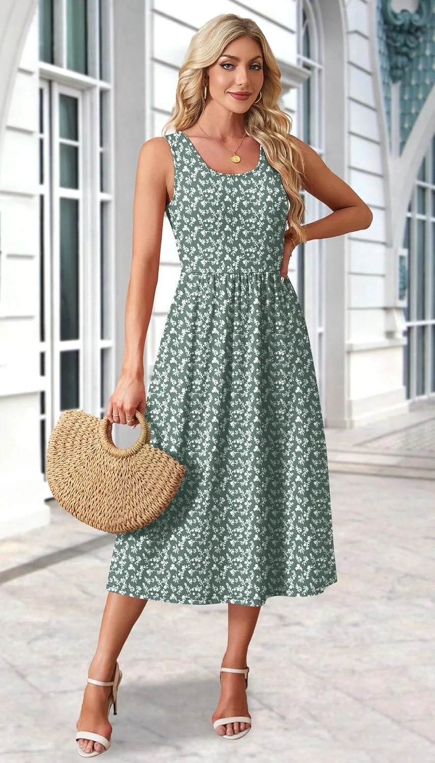 Printed Midi Dress