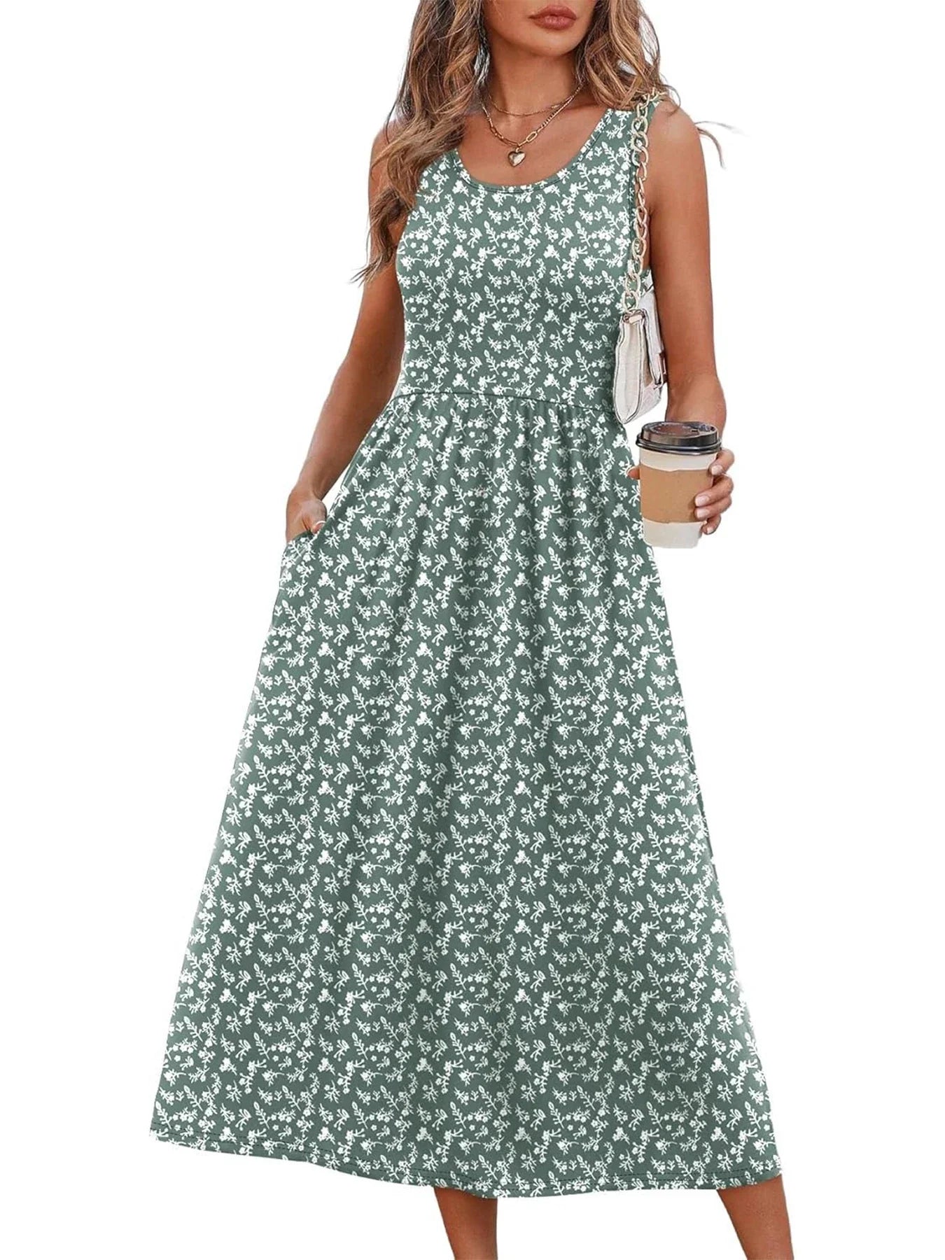 Printed Midi Dress