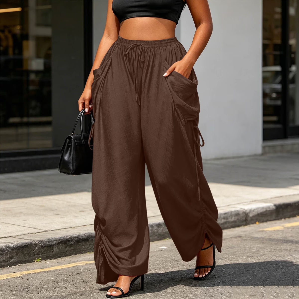 Solance Wide-Leg Drawstring Pants