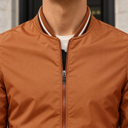 Whitman Striped-Trim Bomber Jacket