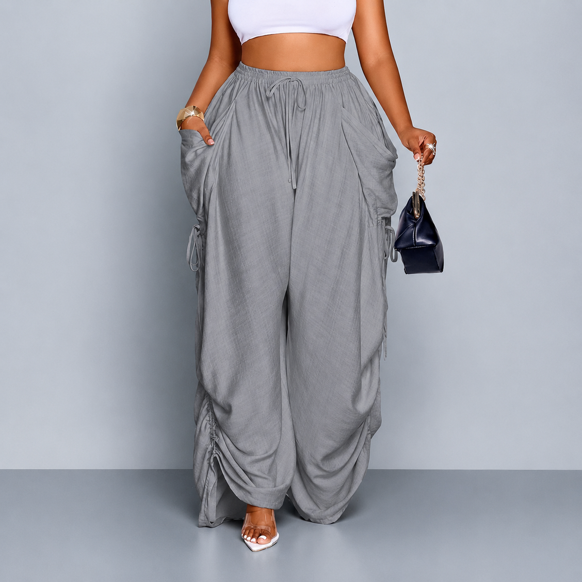 Solance Wide-Leg Drawstring Pants