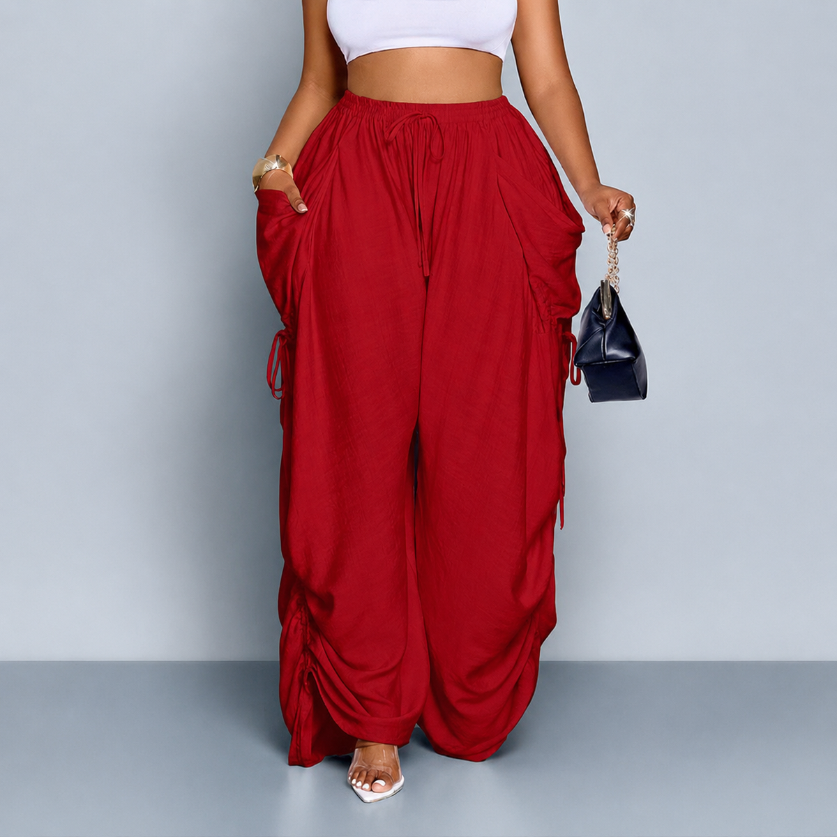 Solance Wide-Leg Drawstring Pants