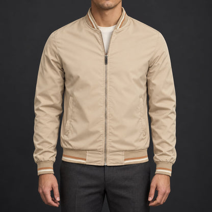 Whitman Striped-Trim Bomber Jacket