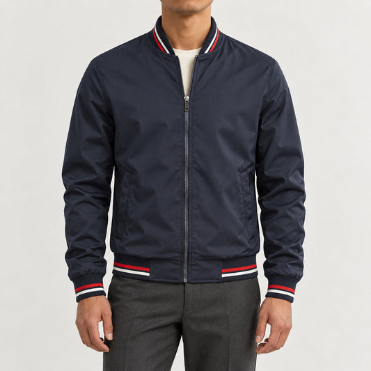 Whitman Striped-Trim Bomber Jacket