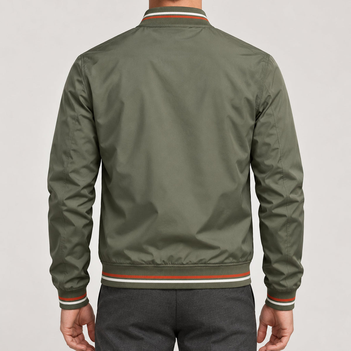 Whitman Striped-Trim Bomber Jacket
