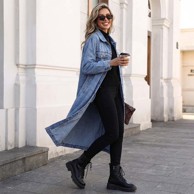 Time-Limited Special – Women's Timeless Longline Denim Coat